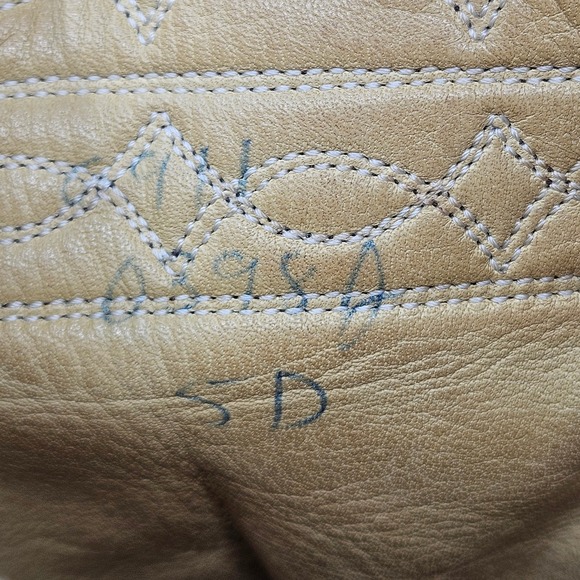 VTG USA Leather Western Cowboy Boots Women's Size 5D Wide Brown Pull-On Handmade - Picture 11 of 13